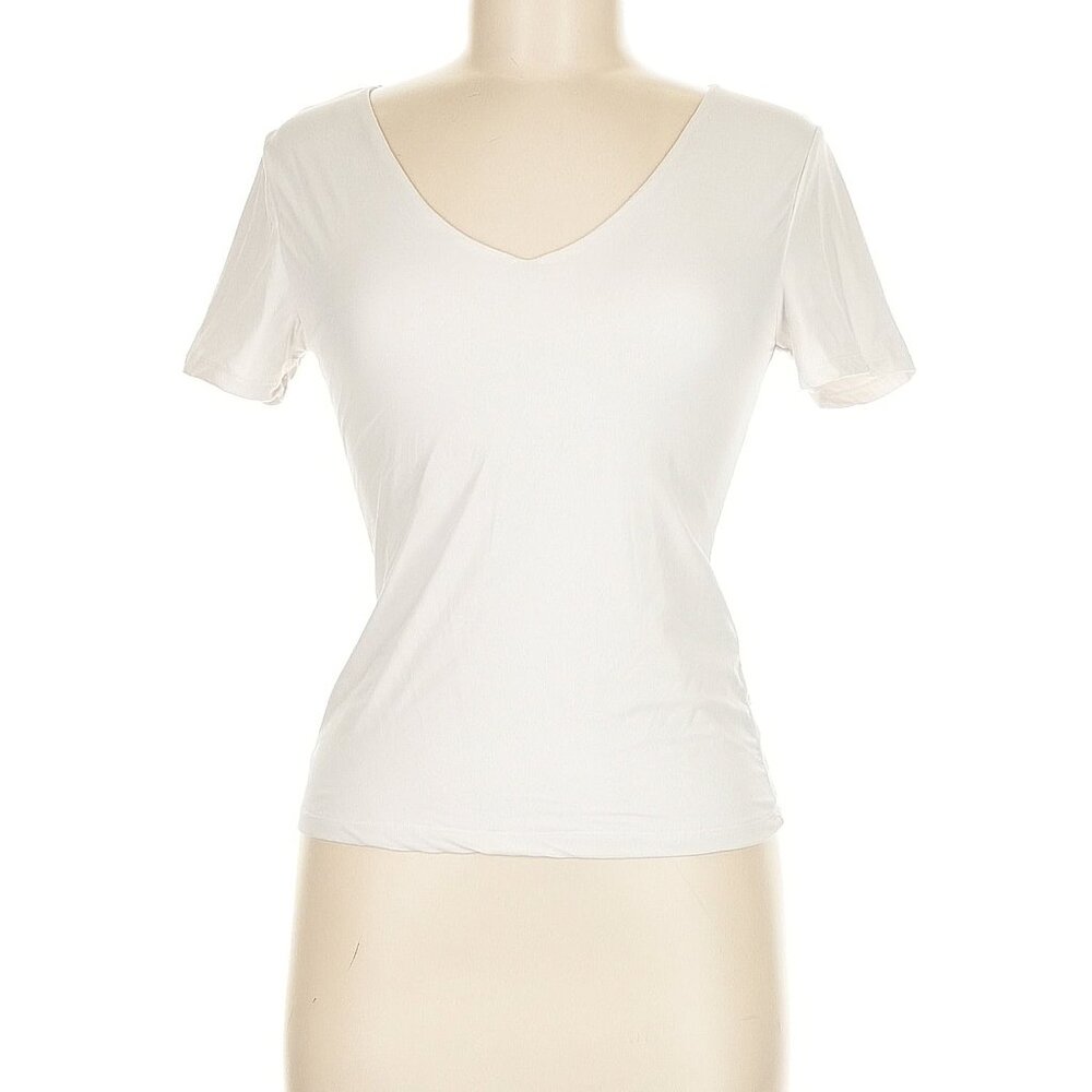 Mangopop Short Sleeve Ivory Top Sz M